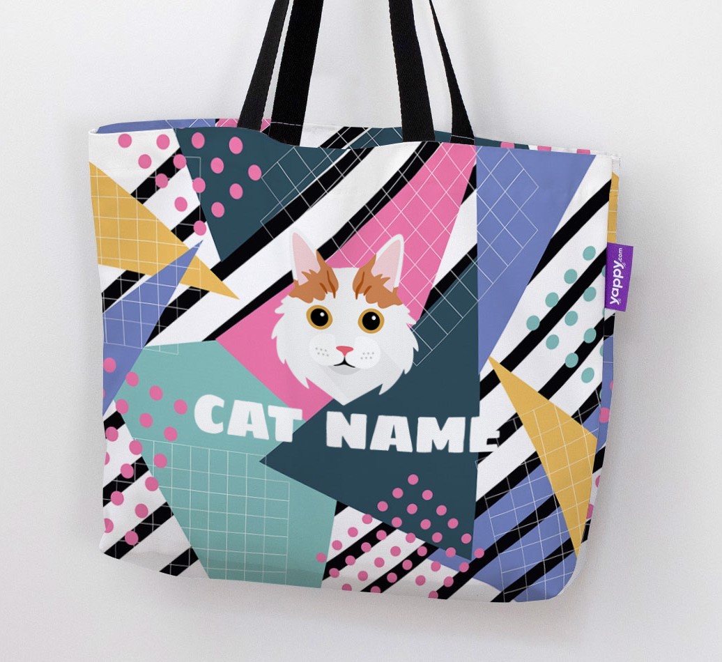 'Retro Pattern' - Personalised {breedCommonName} Canvas Bag
