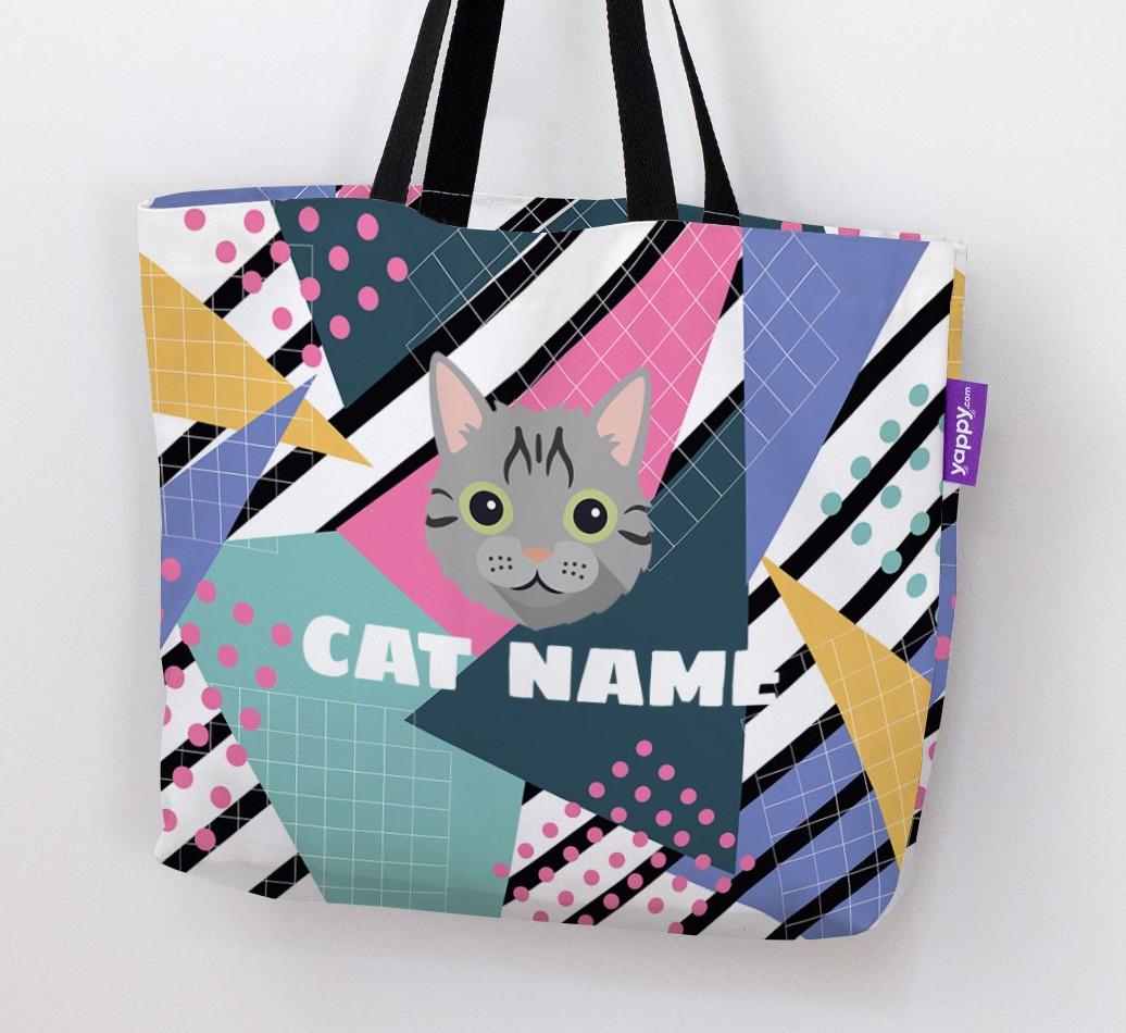 'Retro Pattern' - Personalized {breedCommonName} Canvas Bag