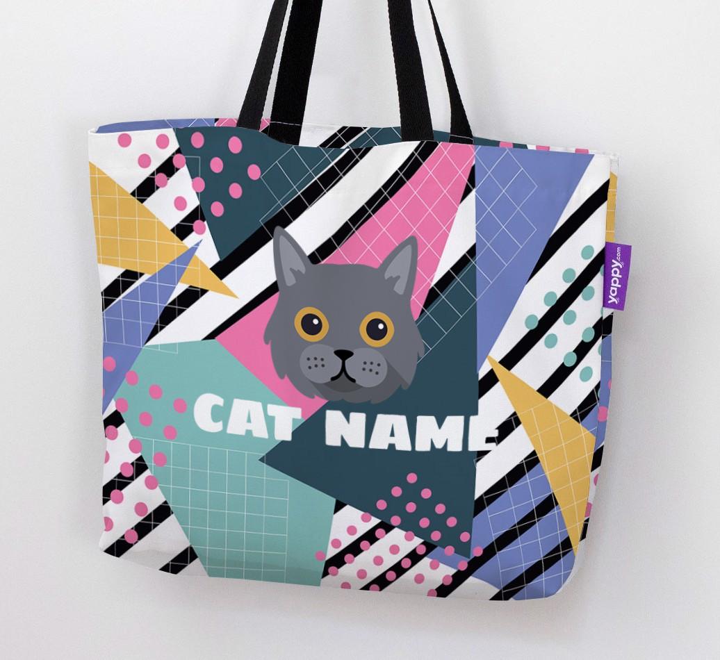'Retro Pattern' - Personalized {breedCommonName} Canvas Bag