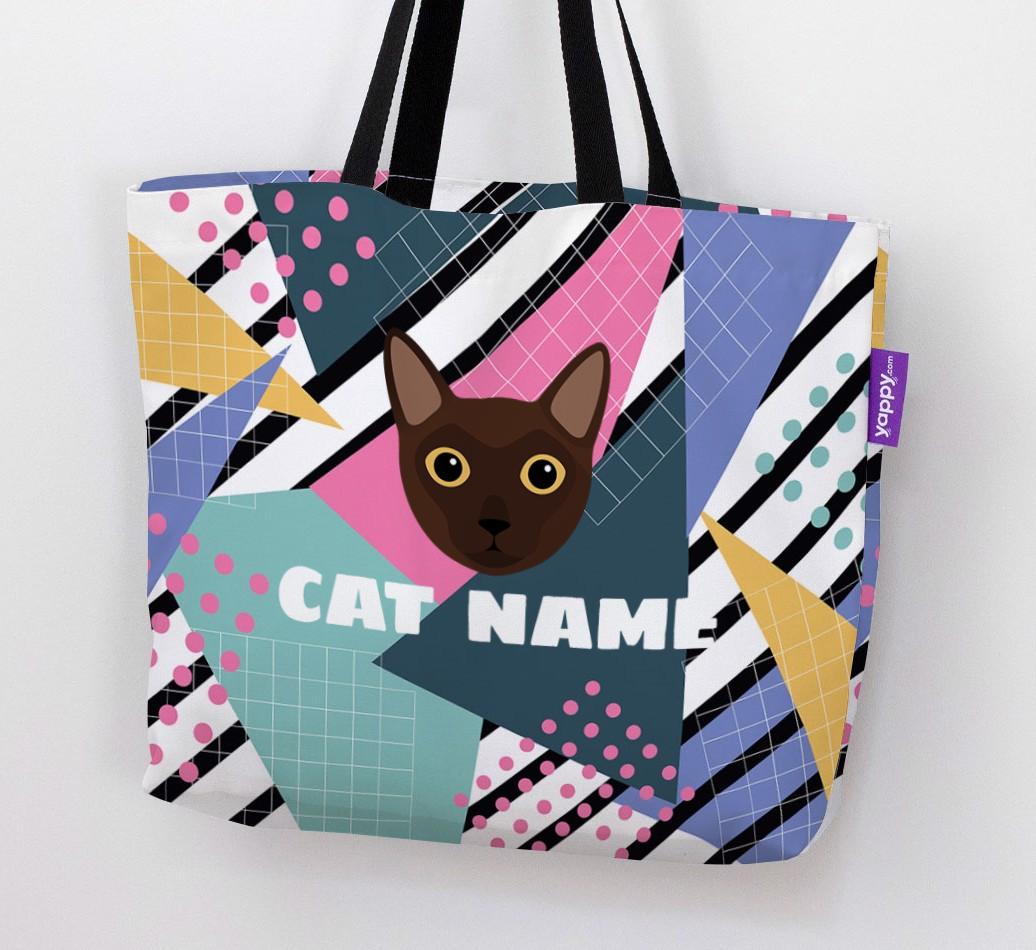 'Retro Pattern' - Personalized {breedCommonName} Canvas Bag