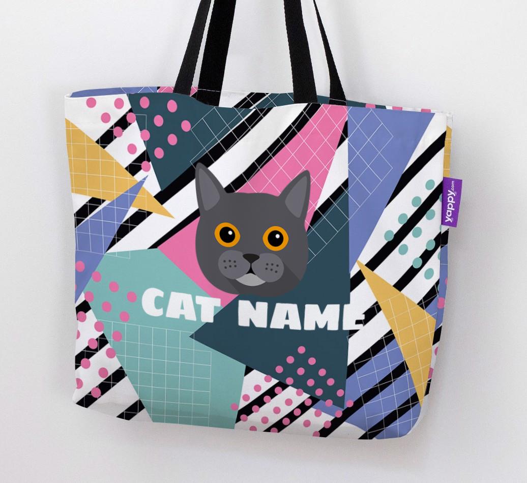 'Retro Pattern' - Personalized {breedCommonName} Canvas Bag