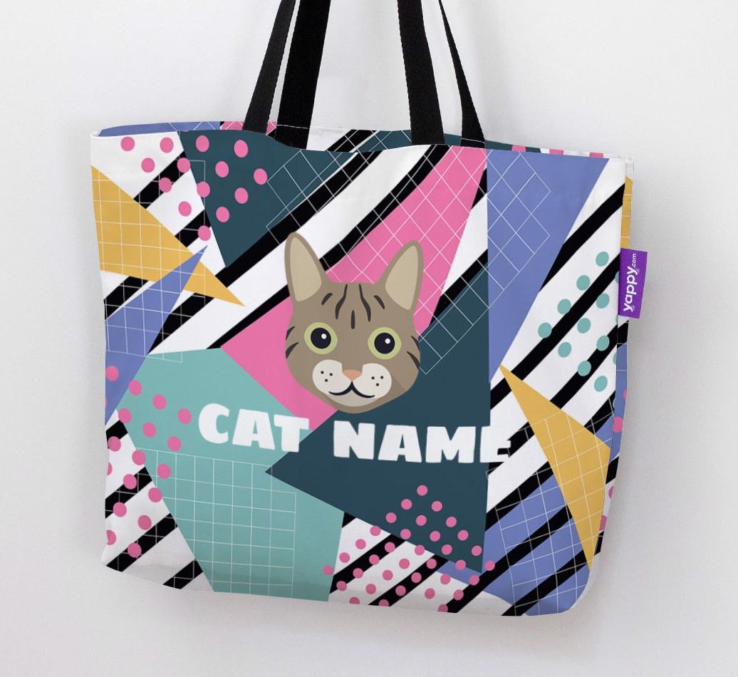 'Retro Pattern' - Personalized {breedCommonName} Canvas Bag