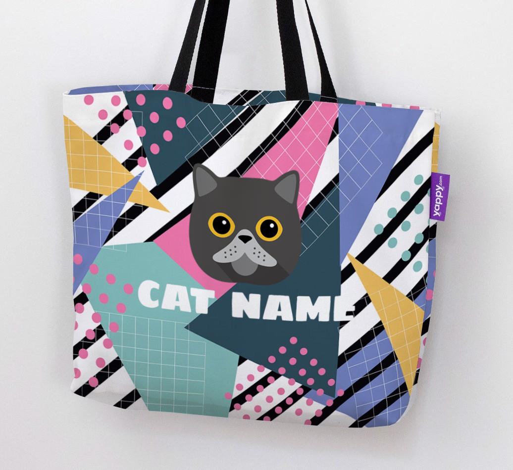 'Retro Pattern' - Personalized {breedCommonName} Canvas Bag