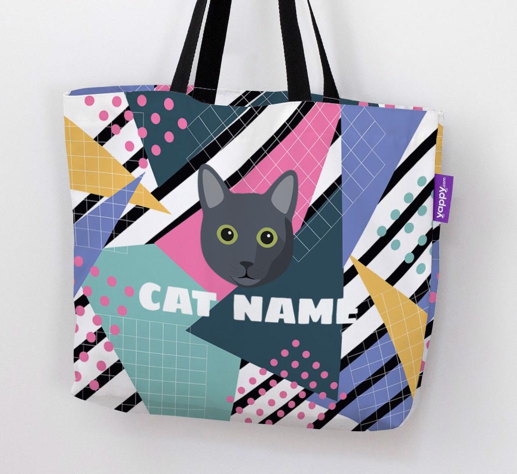 'Retro Pattern' - Personalized {breedCommonName} Canvas Bag