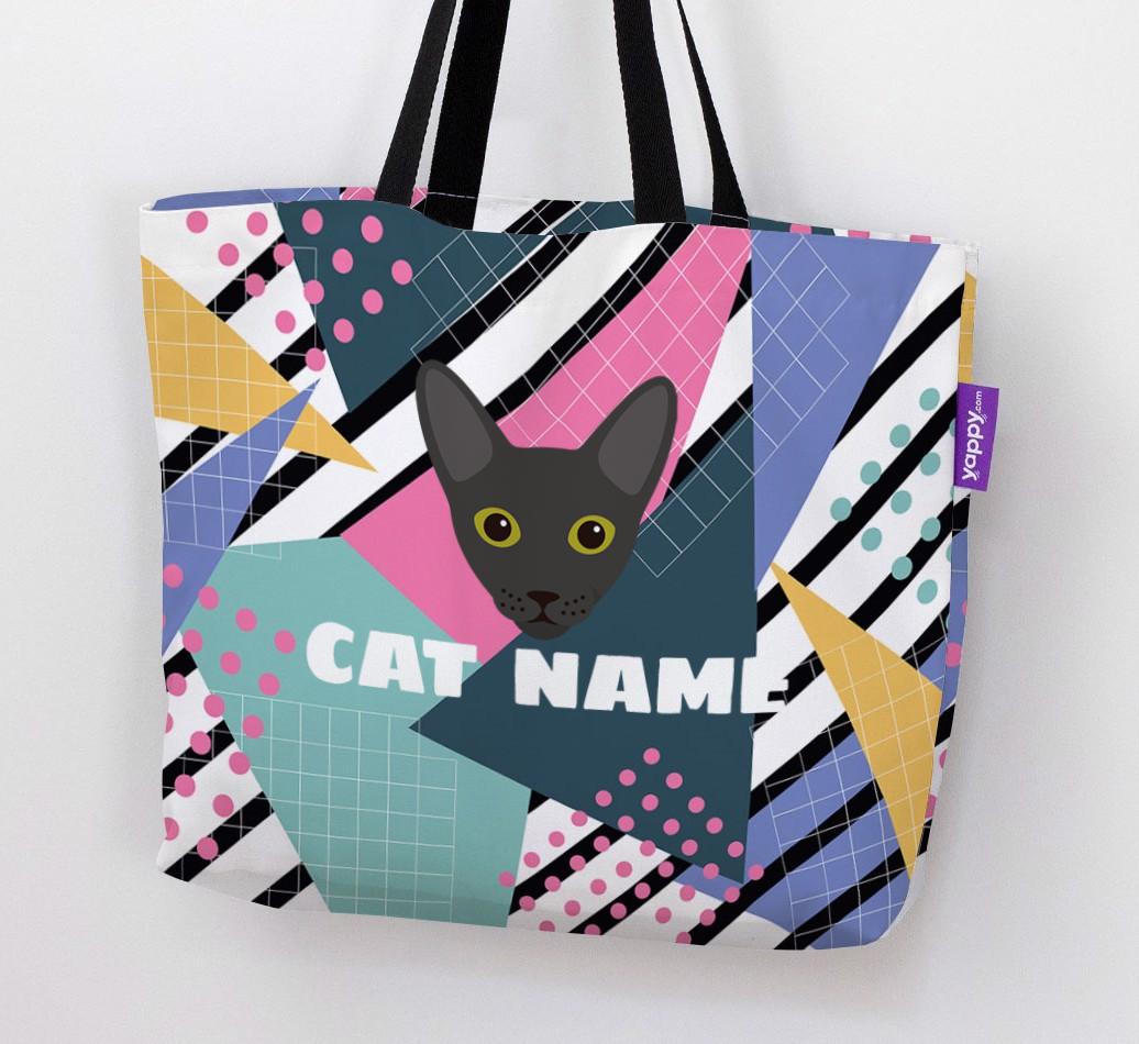 'Retro Pattern' - Personalized {breedCommonName} Canvas Bag