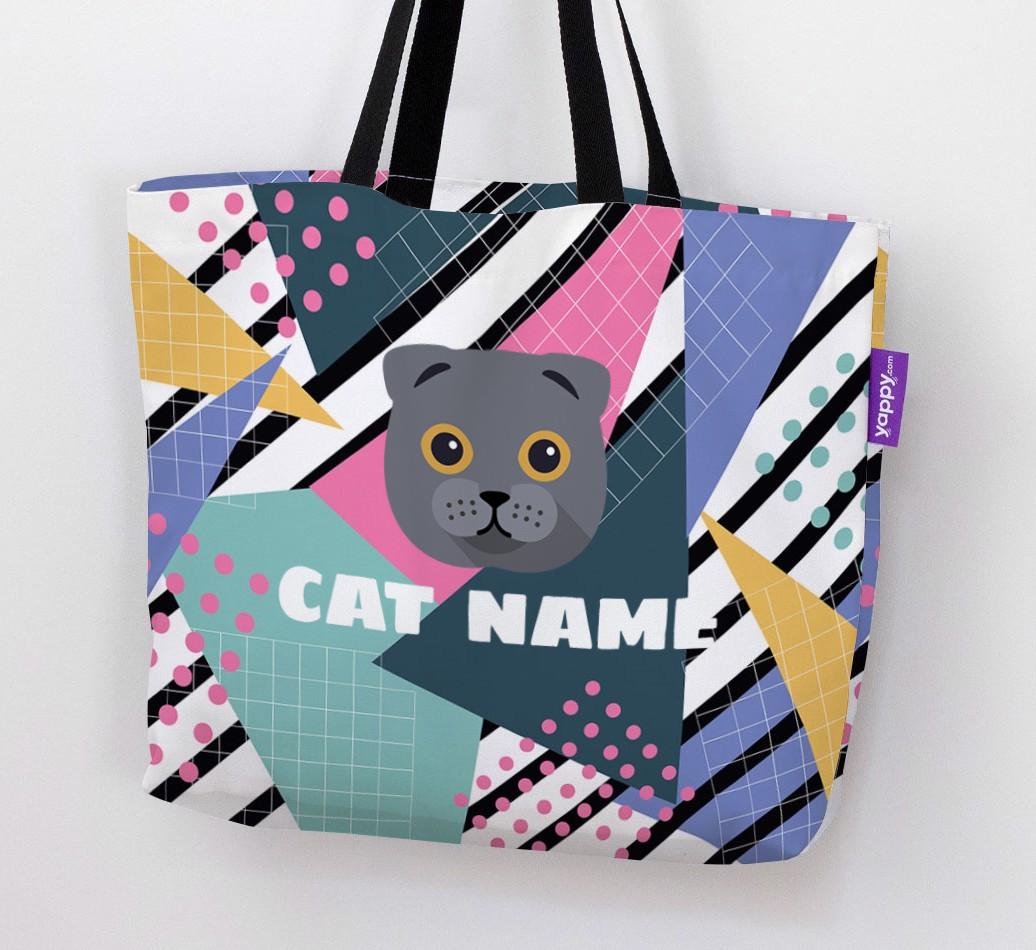 'Retro Pattern' - Personalized {breedCommonName} Canvas Bag