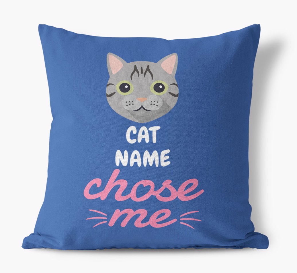 Chose Me: Personalised {breedCommonName} Canvas Cushion