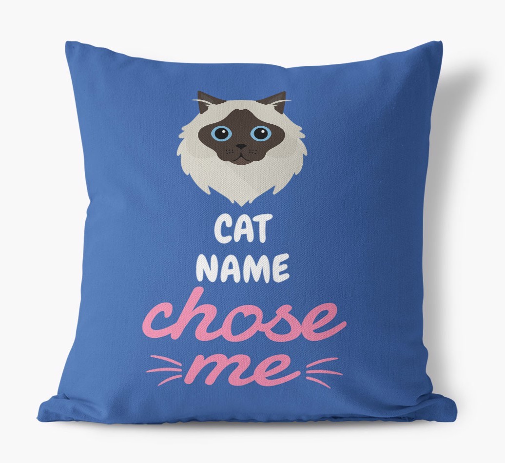 Chose Me: Personalised {breedCommonName} Canvas Cushion