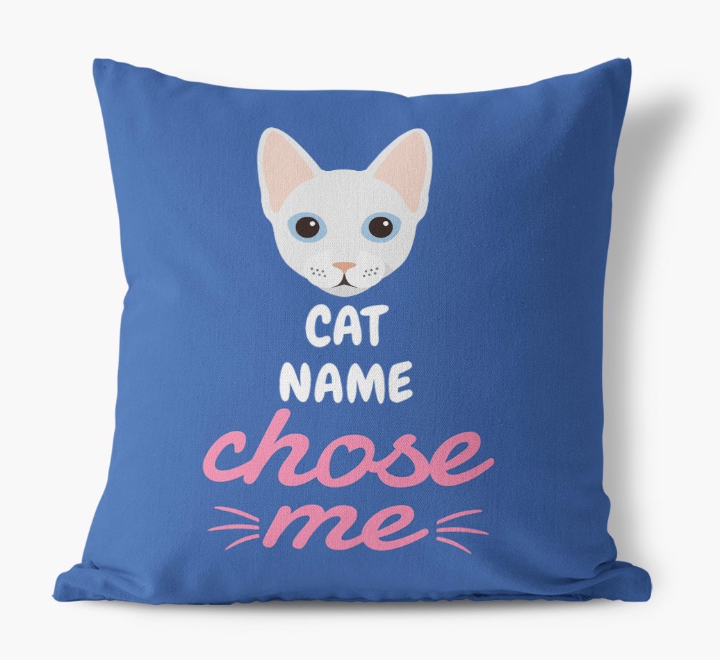 Chose Me: Personalised {breedCommonName} Canvas Cushion