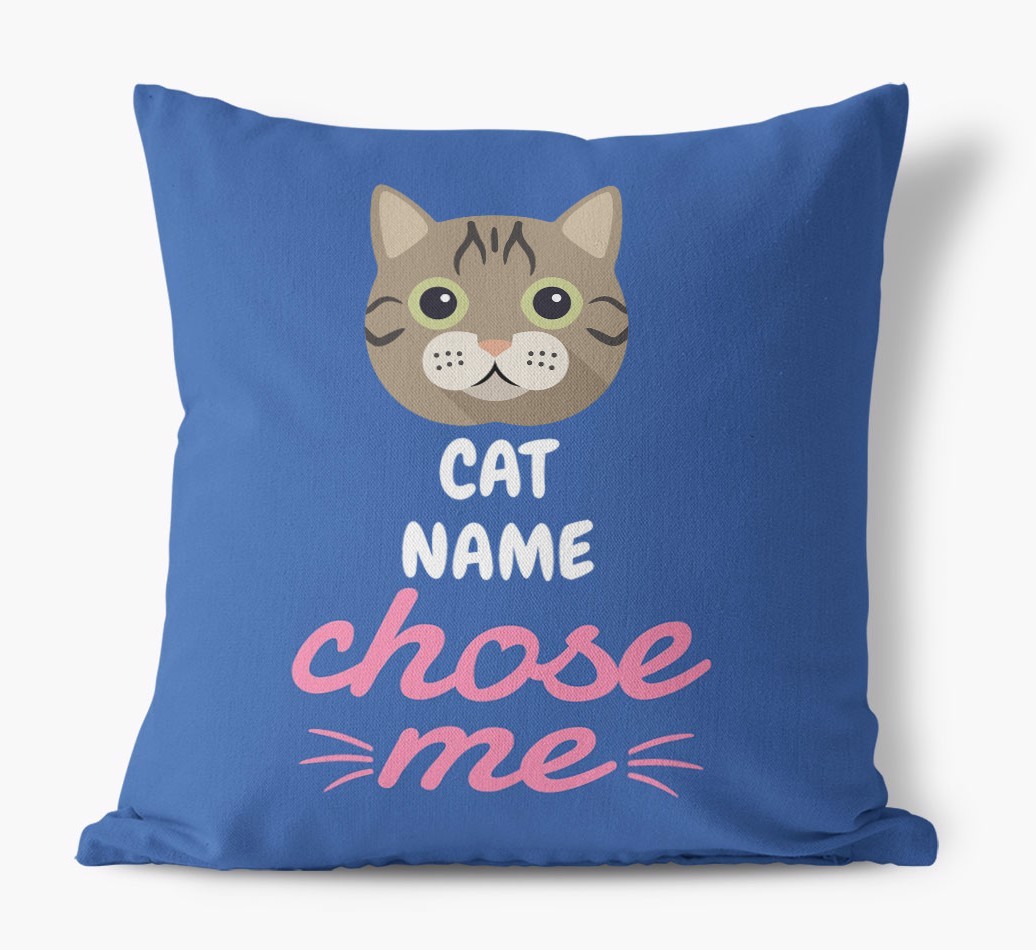 Chose Me: Personalised {breedCommonName} Canvas Cushion