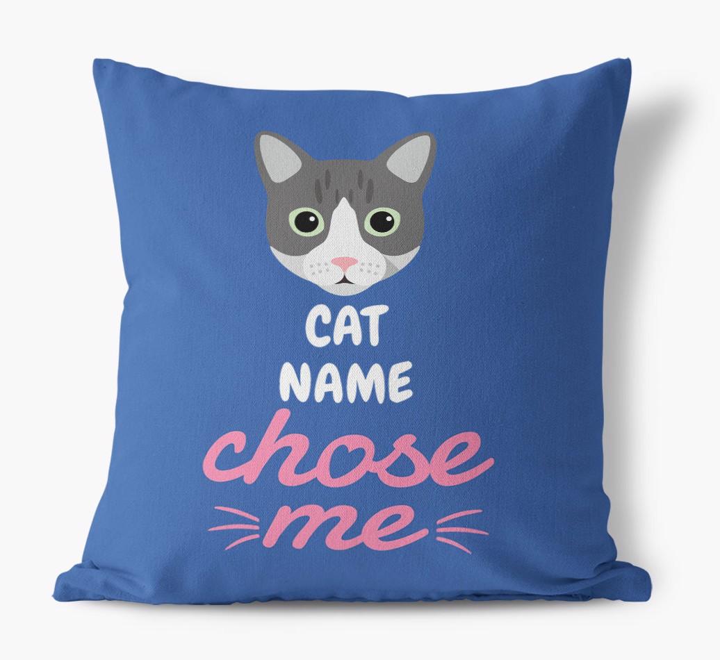 Chose Me: Personalized {breedCommonName} Canvas Pillow