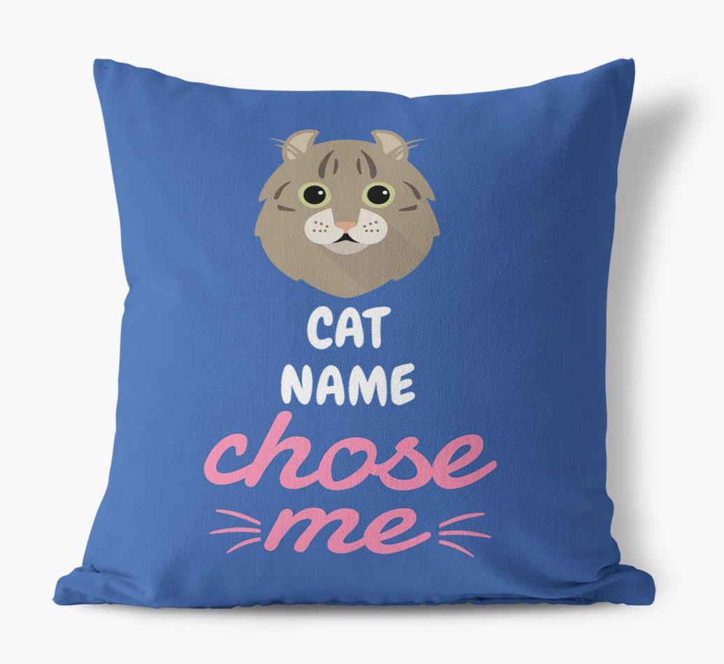 Chose Me: Personalized {breedCommonName} Canvas Pillow