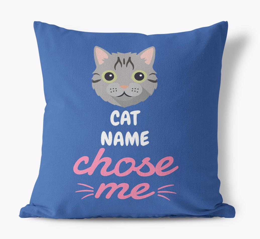 Chose Me: Personalized {breedCommonName} Canvas Pillow