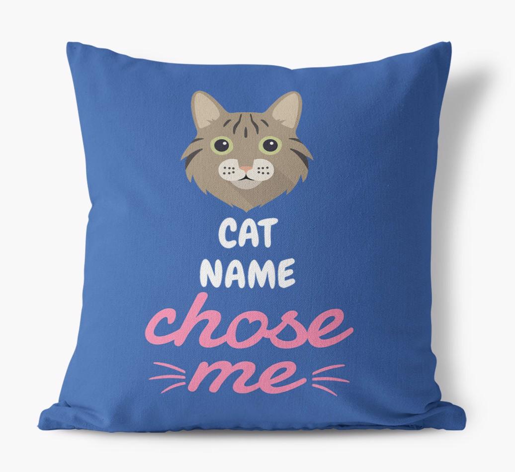 Chose Me: Personalized {breedCommonName} Canvas Pillow