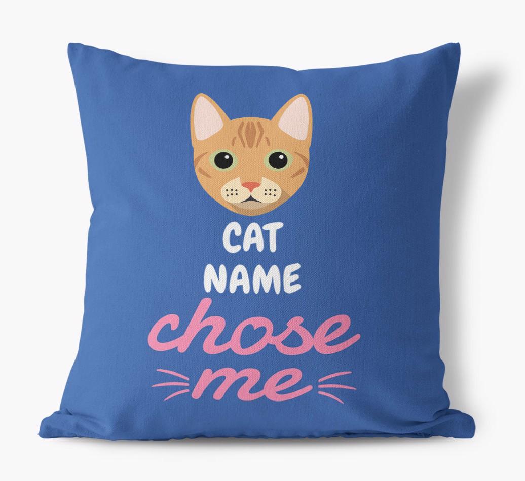 Chose Me: Personalized {breedCommonName} Canvas Pillow