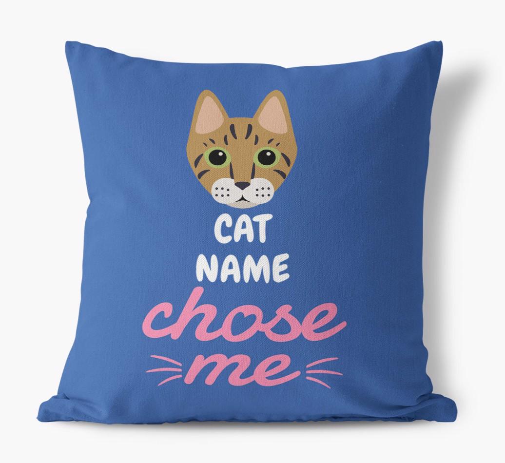 Chose Me: Personalized {breedCommonName} Canvas Pillow