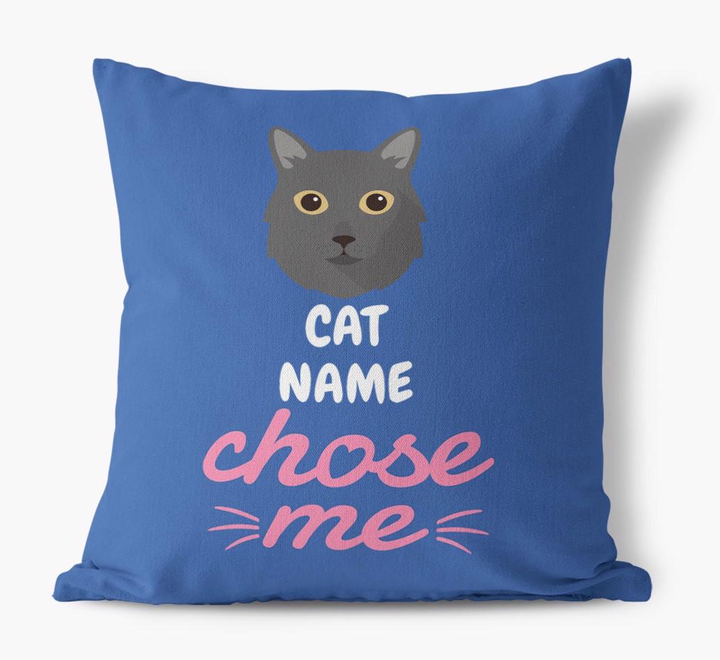 Chose Me: Personalized {breedCommonName} Canvas Pillow