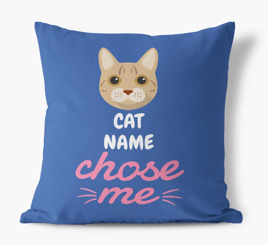 Chose Me: Personalized {breedCommonName} Canvas Pillow