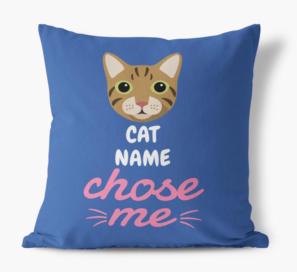 Chose Me: Personalized {breedCommonName} Canvas Pillow
