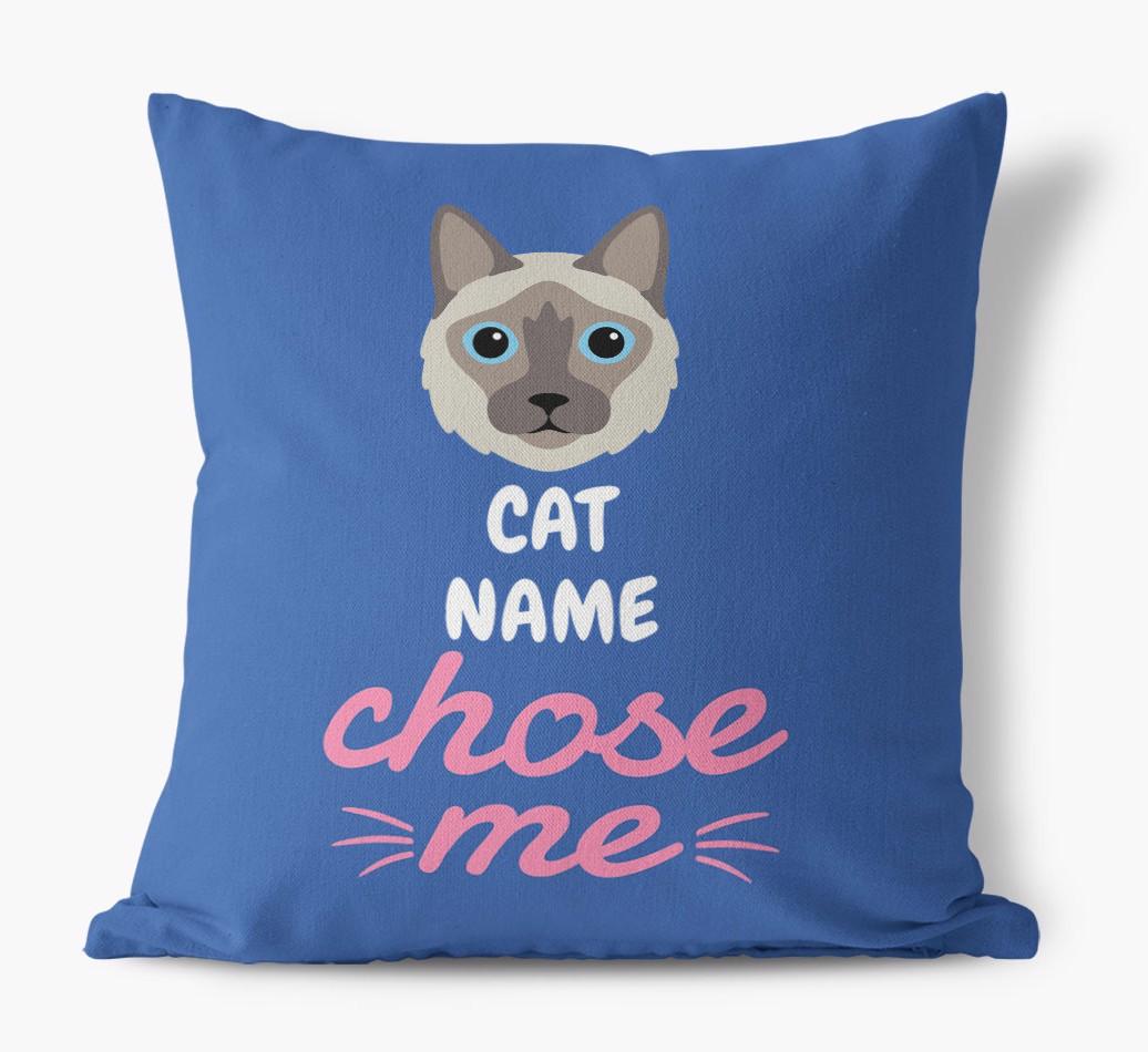 Chose Me: Personalized {breedCommonName} Canvas Pillow