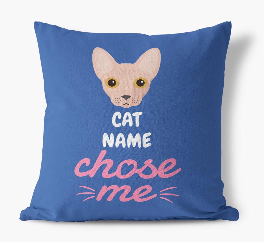 Chose Me: Personalized {breedCommonName} Canvas Pillow