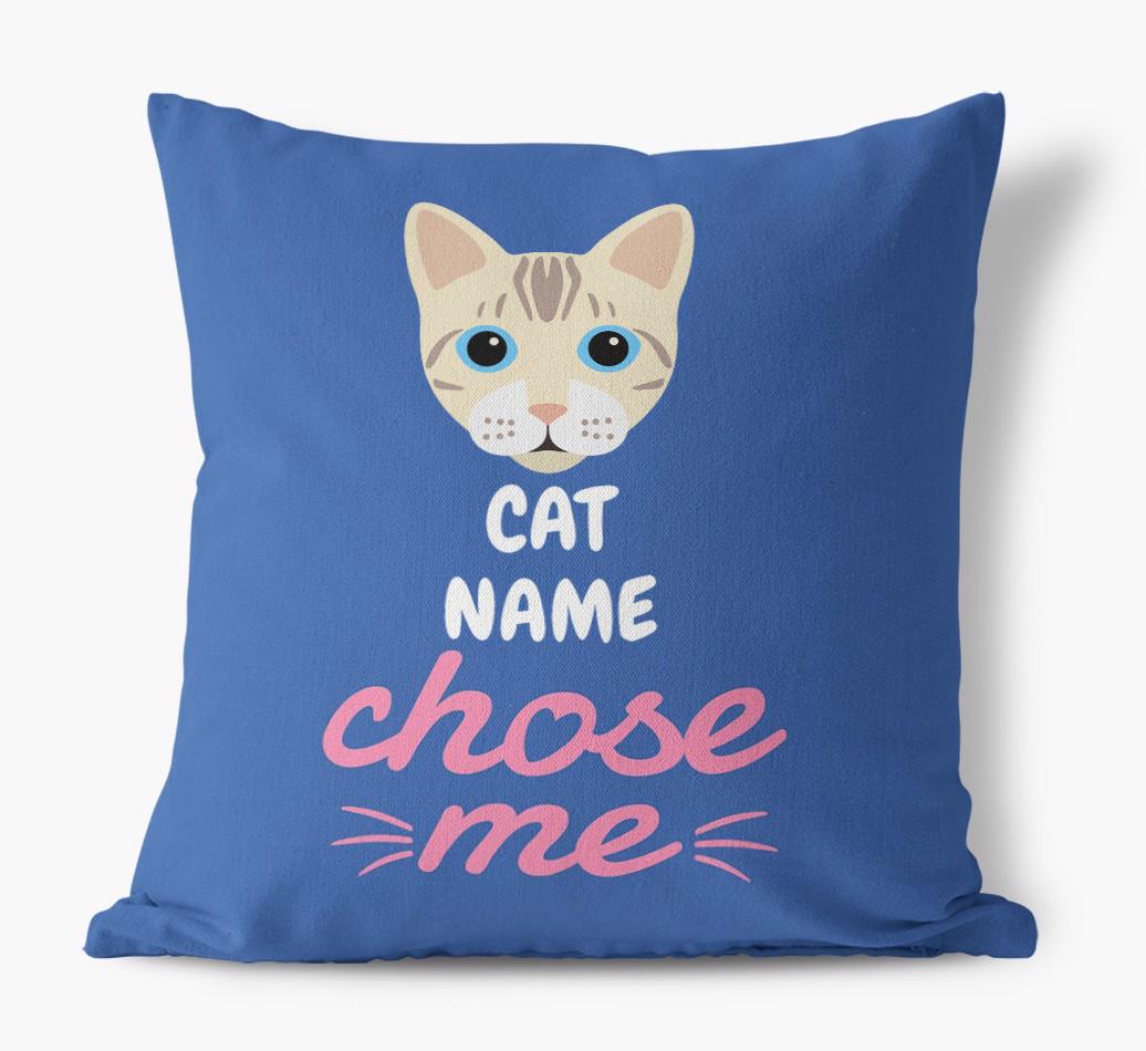 Chose Me: Personalized {breedCommonName} Canvas Pillow