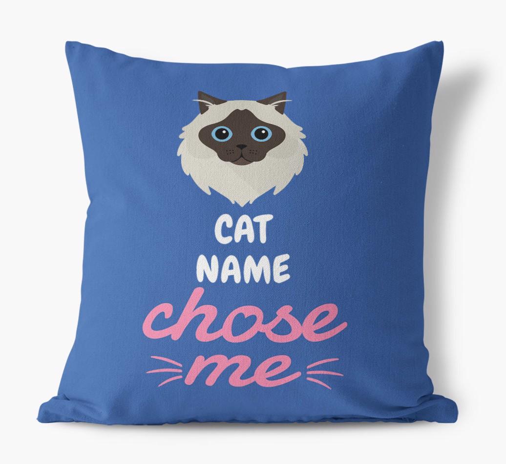 Chose Me: Personalized {breedCommonName} Canvas Pillow
