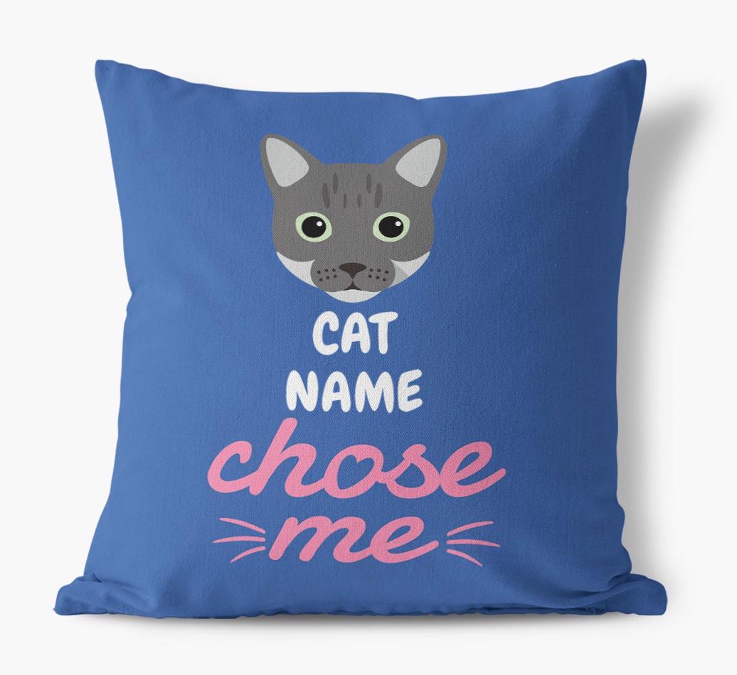 Chose Me: Personalized {breedCommonName} Canvas Pillow