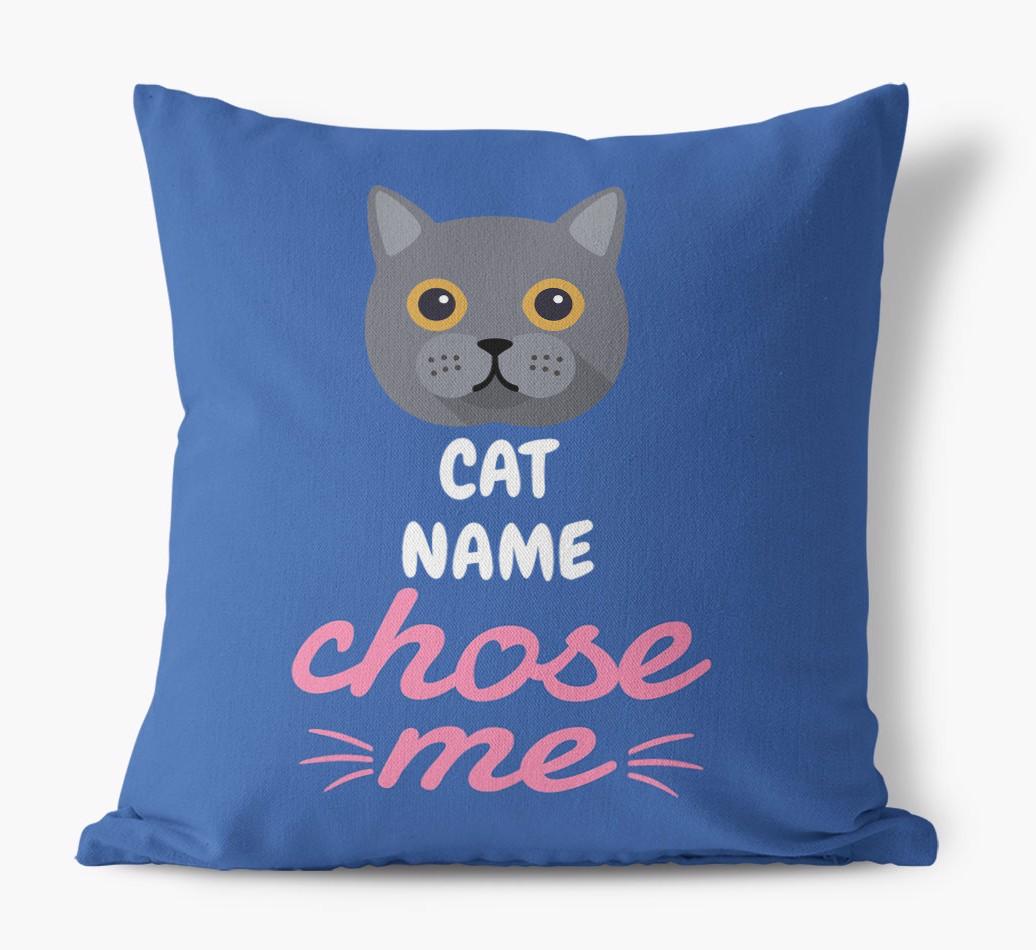 Chose Me: Personalized {breedCommonName} Canvas Pillow