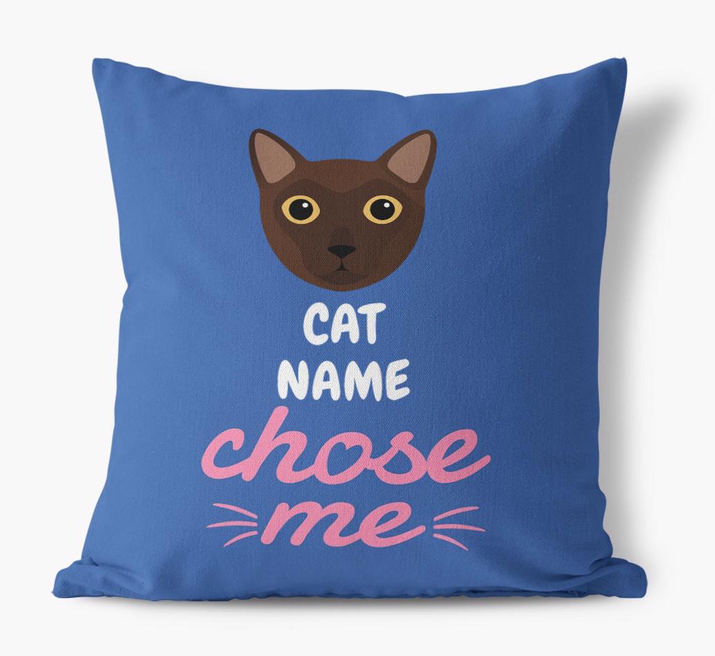 Chose Me: Personalized {breedCommonName} Canvas Pillow