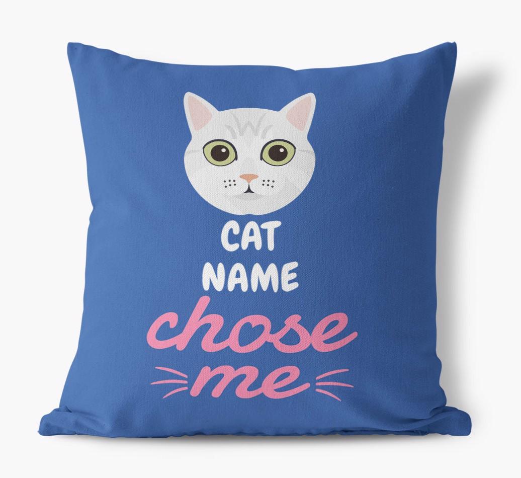 Chose Me: Personalized {breedCommonName} Canvas Pillow