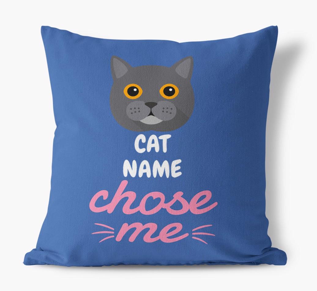 Chose Me: Personalized {breedCommonName} Canvas Pillow