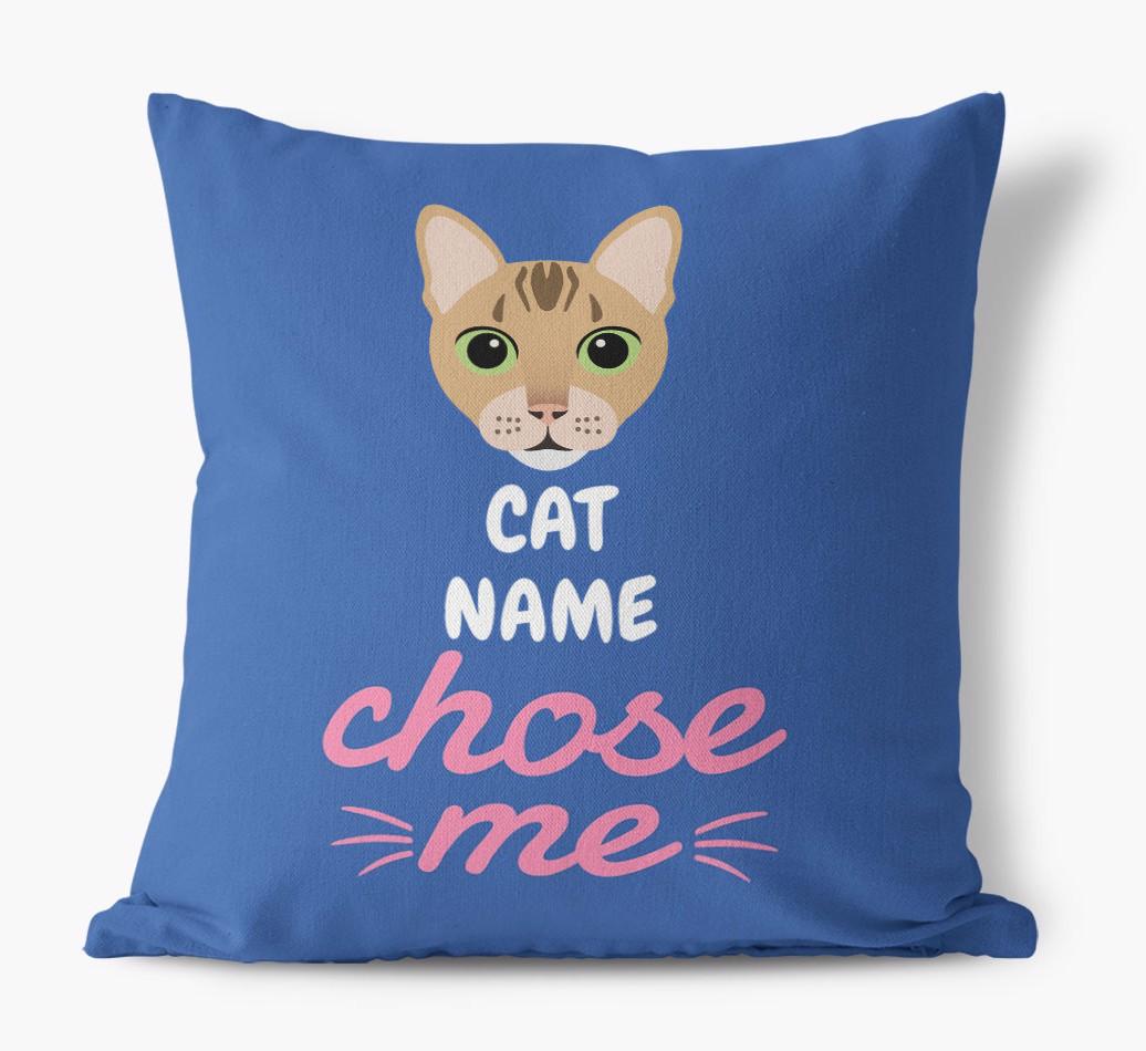 Chose Me: Personalized {breedCommonName} Canvas Pillow