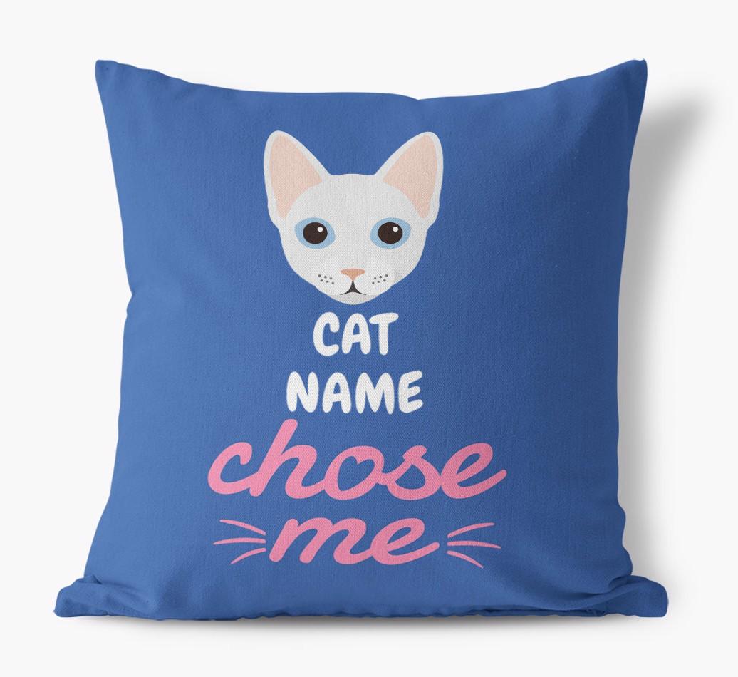 Chose Me: Personalized {breedCommonName} Canvas Pillow