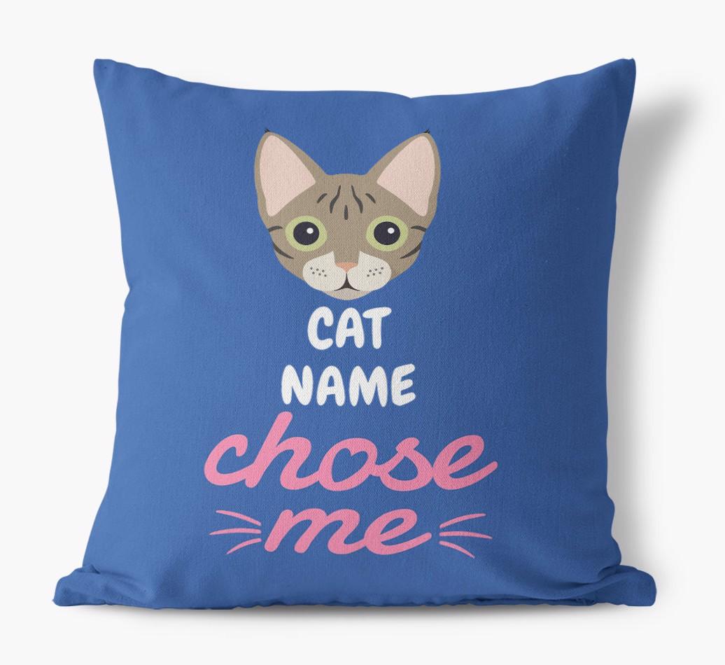 Chose Me: Personalized {breedCommonName} Canvas Pillow