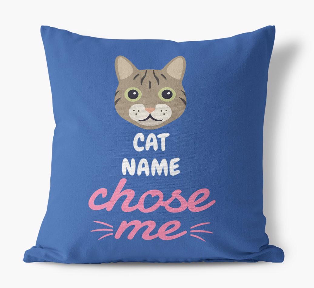 Chose Me: Personalized {breedCommonName} Canvas Pillow