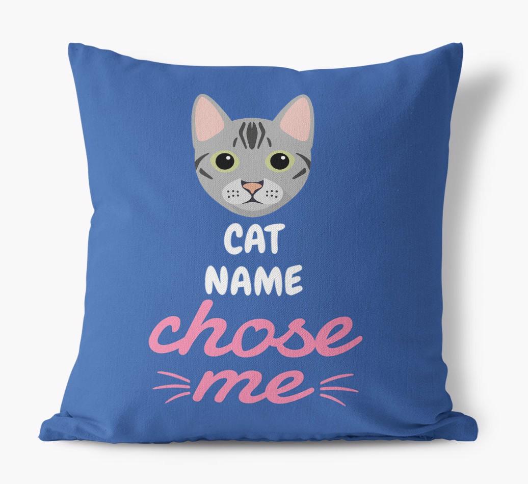 Chose Me: Personalized {breedCommonName} Canvas Pillow