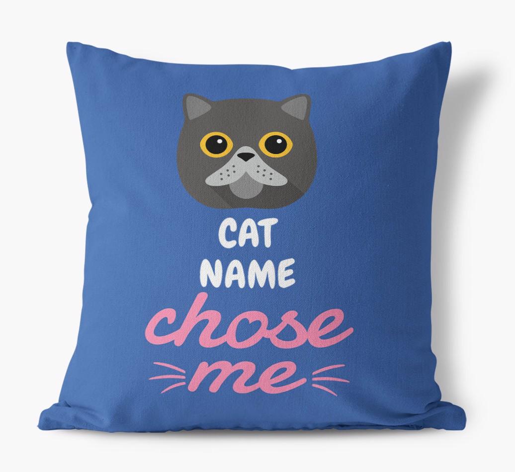 Chose Me: Personalized {breedCommonName} Canvas Pillow