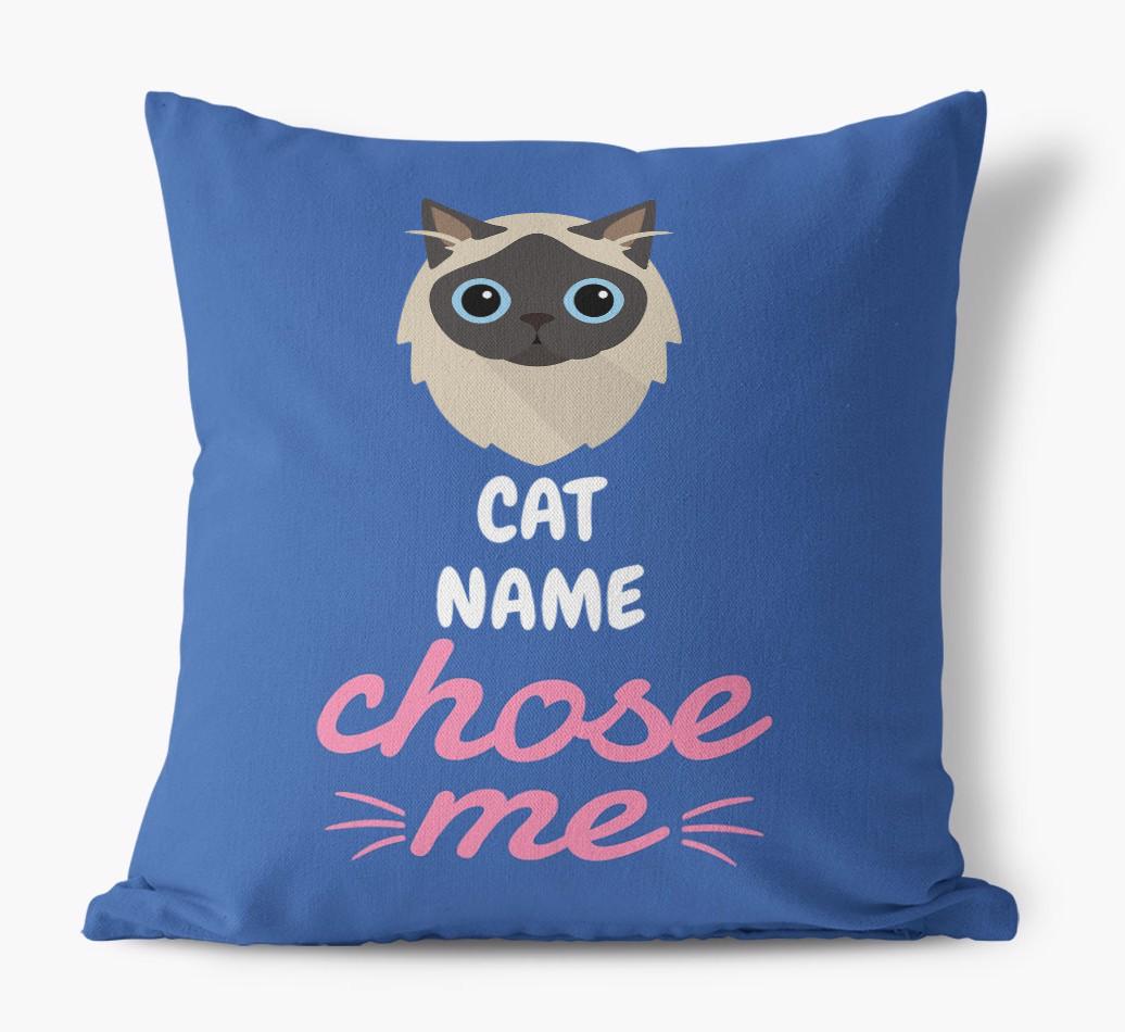 Chose Me: Personalized {breedCommonName} Canvas Pillow