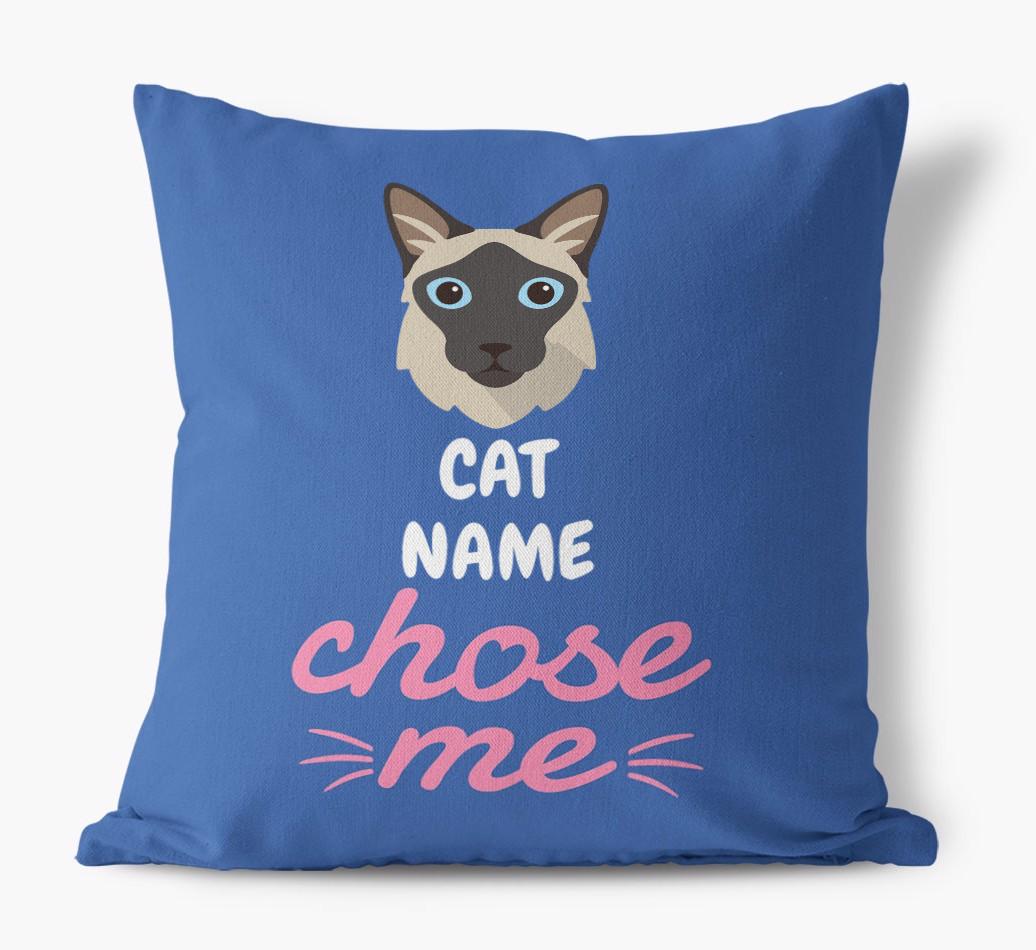Chose Me: Personalized {breedCommonName} Canvas Pillow