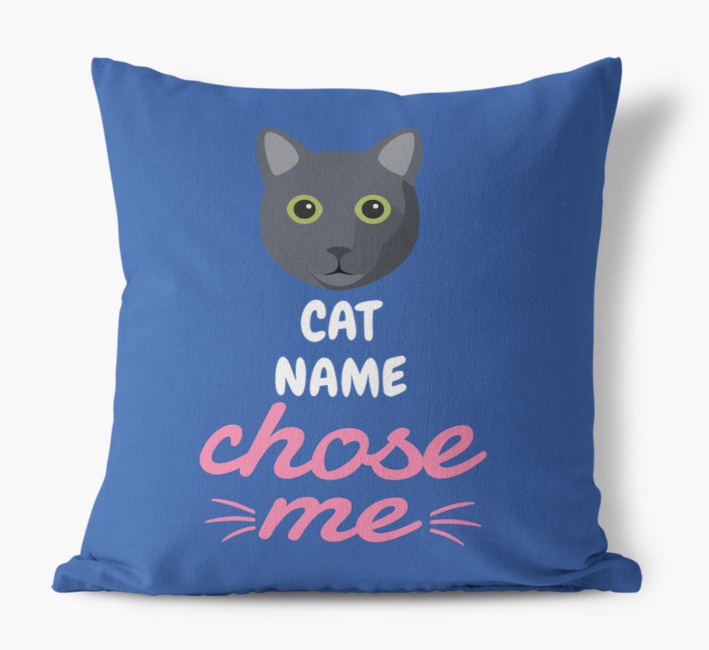 Chose Me: Personalized {breedCommonName} Canvas Pillow