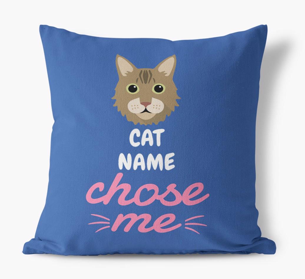 Chose Me: Personalized {breedCommonName} Canvas Pillow