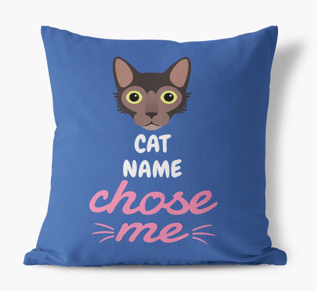 Chose Me: Personalized {breedCommonName} Canvas Pillow