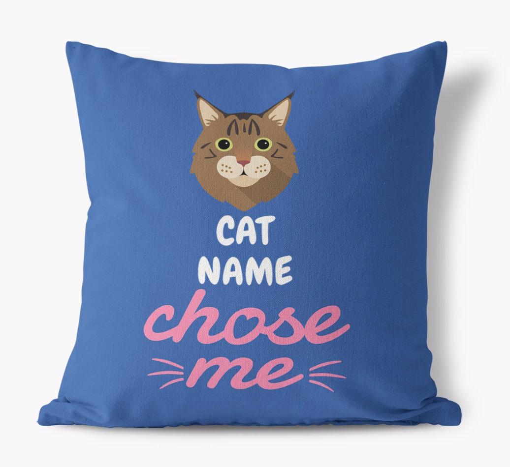 Chose Me: Personalized {breedCommonName} Canvas Pillow