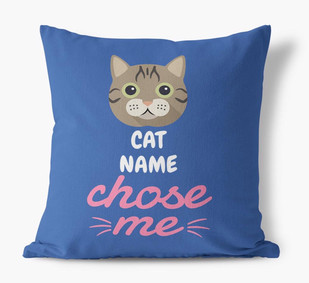 Chose Me: Personalized {breedCommonName} Canvas Pillow