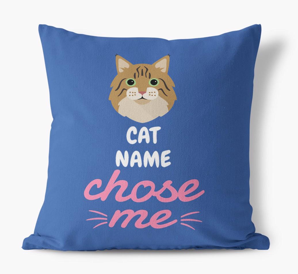 Chose Me: Personalized {breedCommonName} Canvas Pillow
