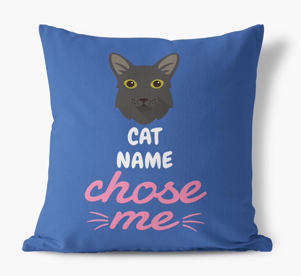 Chose Me: Personalized {breedCommonName} Canvas Pillow