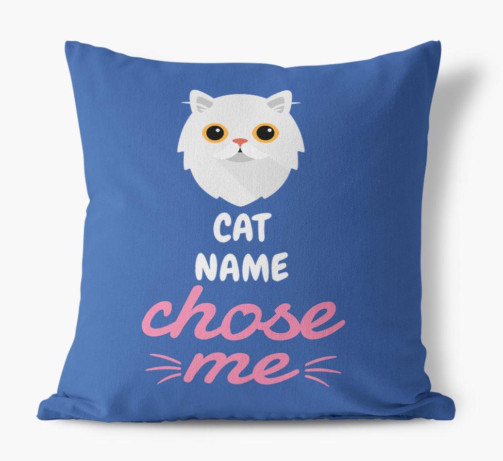 Chose Me: Personalized {breedCommonName} Canvas Pillow