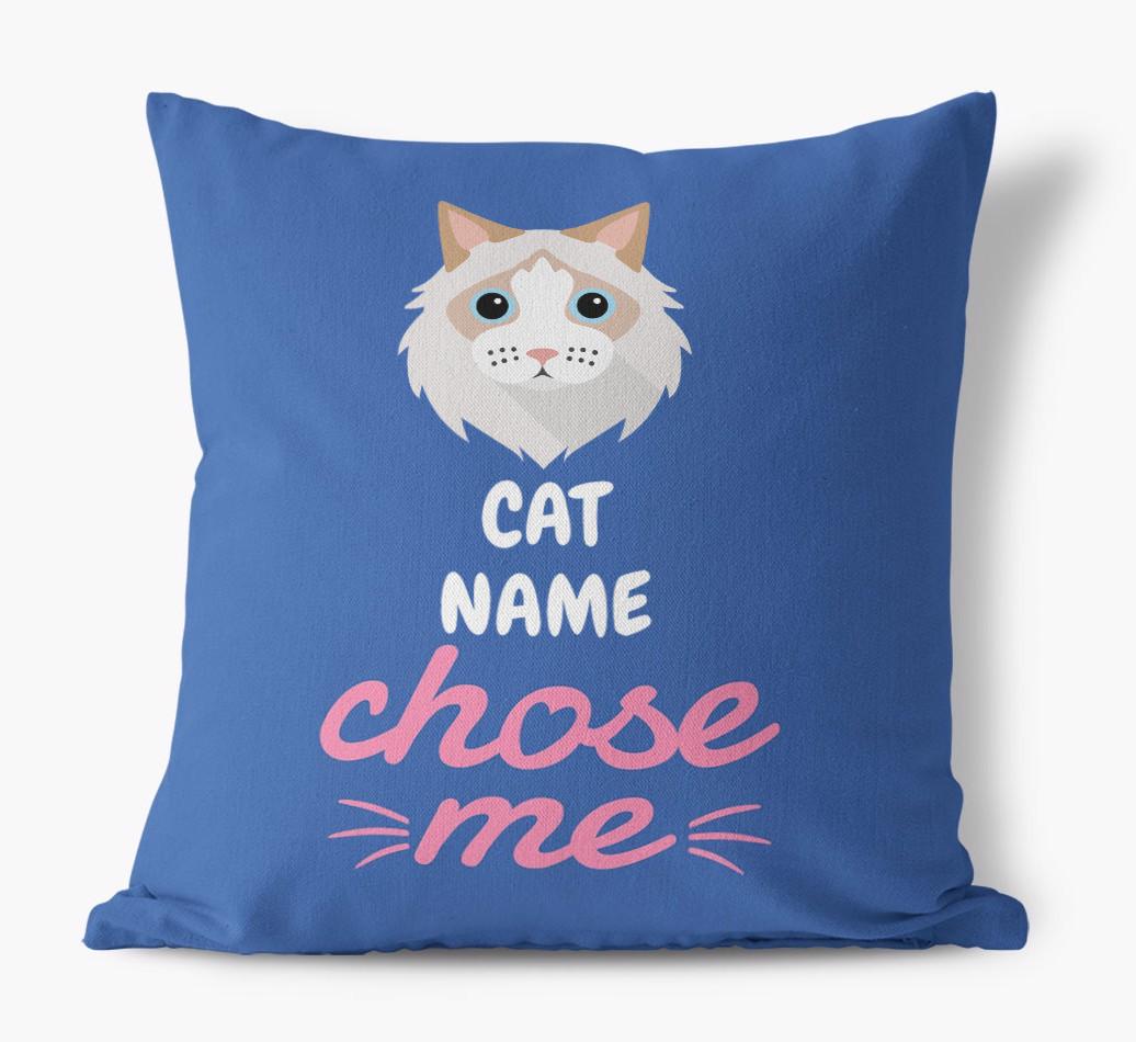 Chose Me: Personalized {breedCommonName} Canvas Pillow
