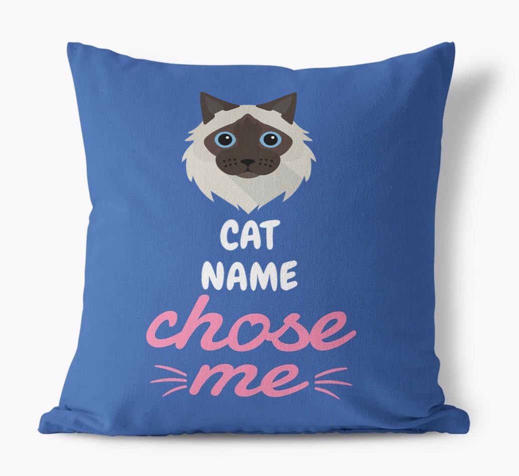 Chose Me: Personalized {breedCommonName} Canvas Pillow